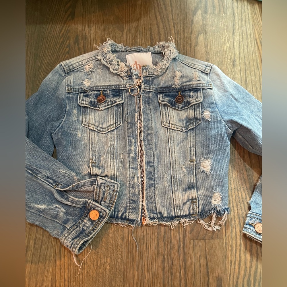 GB girls distressed jean jacket‎ 6x